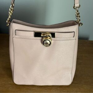 Michael Kors Pink Crossbody Bag with Gold-Tone Hardware
